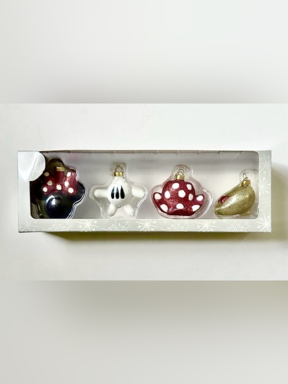 Vtg New WALT DISNEY Christmas Minnie Mouse Holiday Collectable Ornament Set NIB